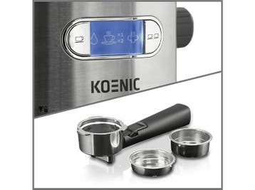 Koenic - Semi automatische espressomachine - Inox, Elektronische apparatuur, Verzenden, Nieuw, Afneembaar waterreservoir