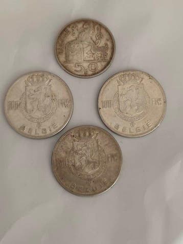 België. 50, 100 Francs 1949/1951, Lot 4 pièce (Zonder