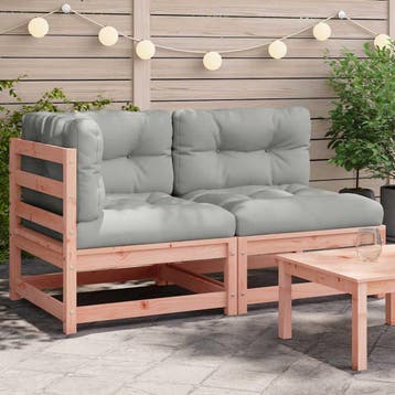 vidaXL Tuinbank 2-zits met kussens massief douglashout, Tuin en Terras, Verzenden, Nieuw
