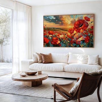Iconica - Fiery Sunset over Poppy Fields - unique 1/1 XXL