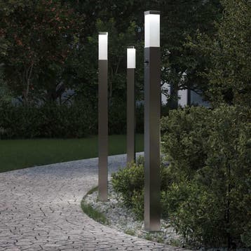 vidaXL Bolderverlichting met sensor 3 stuks 110 cm RVS IP44, Verzenden