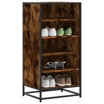 vidaXL Schoenenrek 48x38x97,5 cm bewerkt hout gerookt, Verzenden