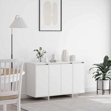 vidaXL Dressoir Wit 120 x 41 x 75 cm Bewerkt hout, Huis en Inrichting, Kasten | Dressoirs, Verzenden, Nieuw