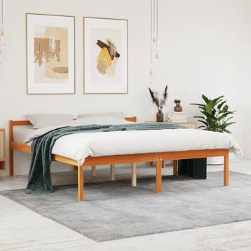 vidaXL Seniorenbed massief grenenhout wasbruin 160x200 cm, Verzenden
