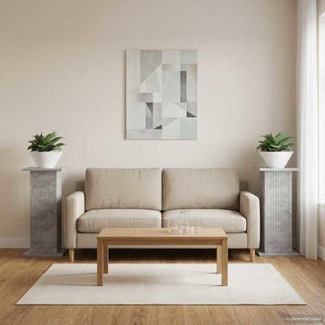 vidaXL Plantenstand 2 st Betongrijs 30,5 x 30 x 60,5 cm, Verzenden
