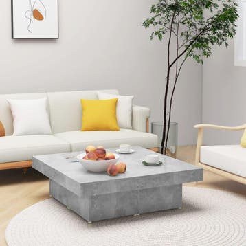vidaXL Salontafel 90x90x28 cm bewerkt hout betongrijs, Huis en Inrichting, Tafels | Salontafels, Verzenden, Nieuw