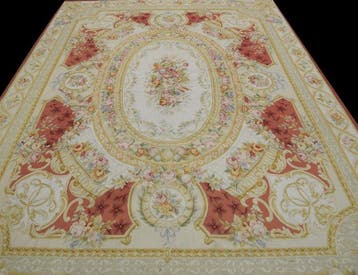 Tapis de style Aubusson, goût du XVIII ème Fait main en