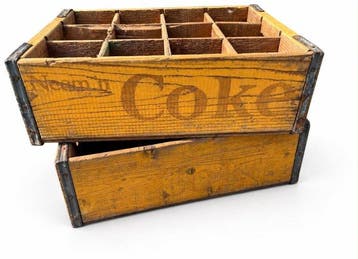 Coca-Cola - Kist (2) - Hout - Set vintage Cola bakken