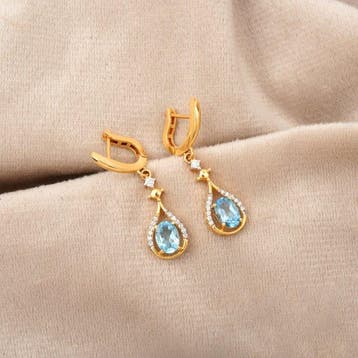 Statement oorbellen - 14 karaat Geel goud - 1.99ct. tw.