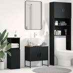 vidaXL Wastafel kabinet voor de badkamer Zwart Eiken 60 x 30, Huis en Inrichting, Verzenden, Nieuw