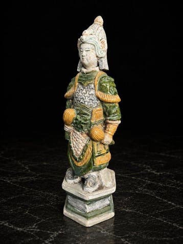 Oud-Chinees, Ming-dynastie Terracotta Sancai Warrior Guard -, Antiek en Kunst