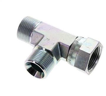 Raccord en T G3/4 Mâle x Femelle Acier Hydraulique 325bar, Verzenden