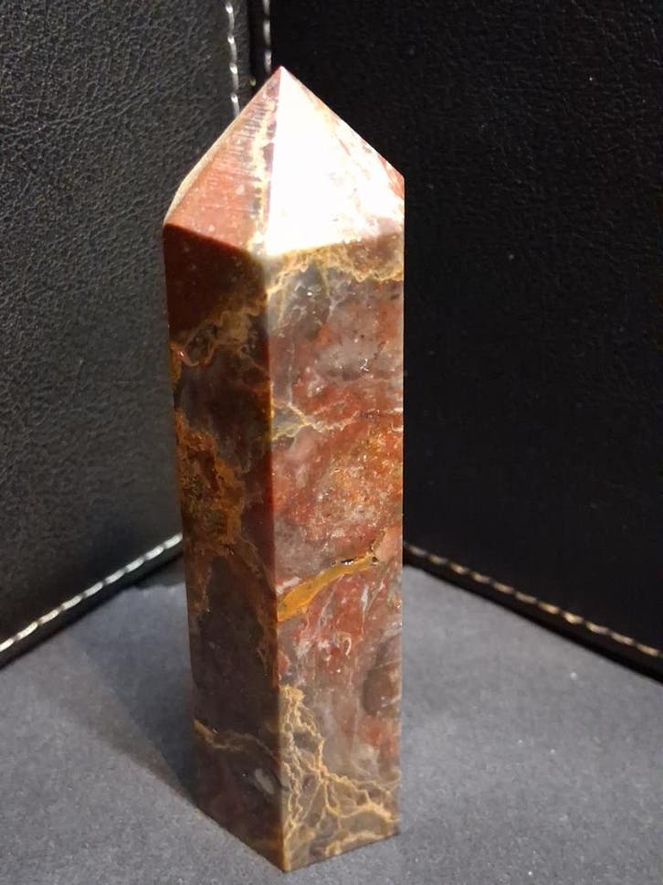 Natural Agate tower - 9.0 cm - red and brown agate, Handtassen en Accessoires, Overige Accessoires, Nieuw, Verzenden