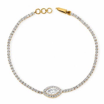 Tennis armband - 14 karaat Geel goud - 2.51ct. tw. Diamant