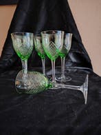 Verre à vin (6) - Cristal - taille de diamant, Antiek en Kunst