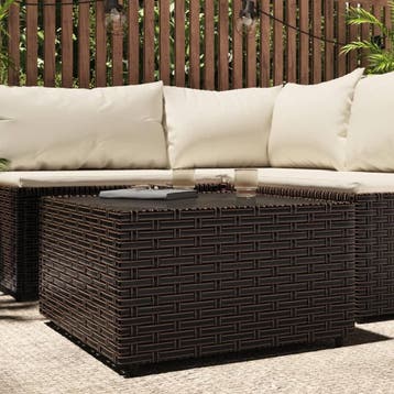 vidaXL Salontafel tuin vierkant 50x50x30 cm poly rattan, Tuin en Terras, Tuintafels, Verzenden, Nieuw