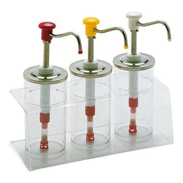 Saus/Dressingbar met RVS deksel en drukknop dispenser |  3x, Verzenden, Nieuw in verpakking