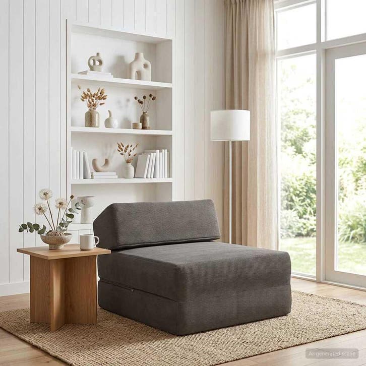 vidaXL Vouwbare Sofa Bed Lichtgrijs 60 x 70 x 41 cm Stof, Huis en Inrichting, Zetels | Zetels, Nieuw, Verzenden