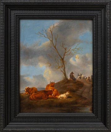 École néerlandaise (XVIII) - Landscape with Herdsmen and, Antiek en Kunst