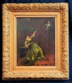 Wincenty Trojanowski (1859-1928) - Dama en un interior con
