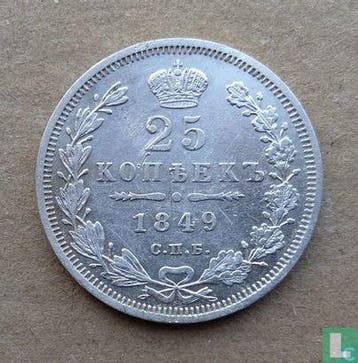 Rusland 25 kopeke 1849, Verzenden, Losse munt