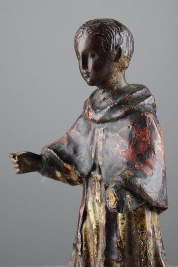 Beeldje - A deacon saint, possibly Saint Lawrence - Hout