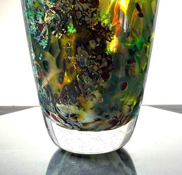 Maxence Parot - Vaas - Unieke vaas, kleuren en goud - Glas