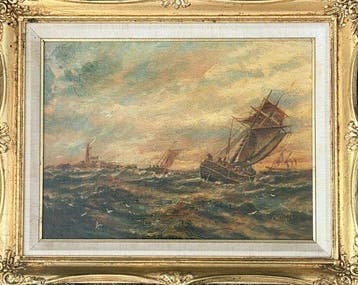 George Nelson (1821-1905) - Sailing Ship In Stormy Seas