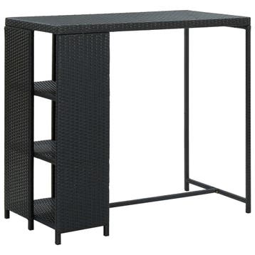 vidaXL Bartafel met opbergrek 120x60x110 cm poly rattan, Huis en Inrichting, Verzenden, Nieuw