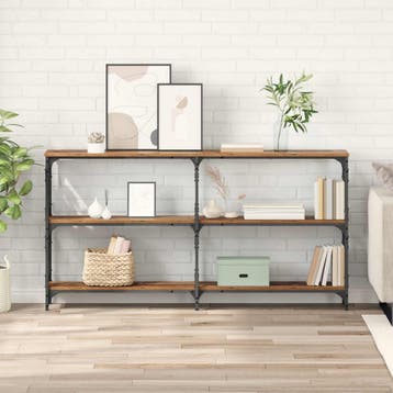 vidaXL Wandtafel Oudhout 156 x 28 x 80,5 cm Bewerkt hout, Verzenden, Nieuw
