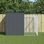 vidaXL Hondenhok met ren 214x253x181 cm gegalvaniseerd staal, Verzenden, Nieuw
