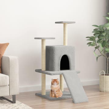 vidaXL Kattenmeubel met sisal krabpalen 110 cm lichtgrijs, Verzenden