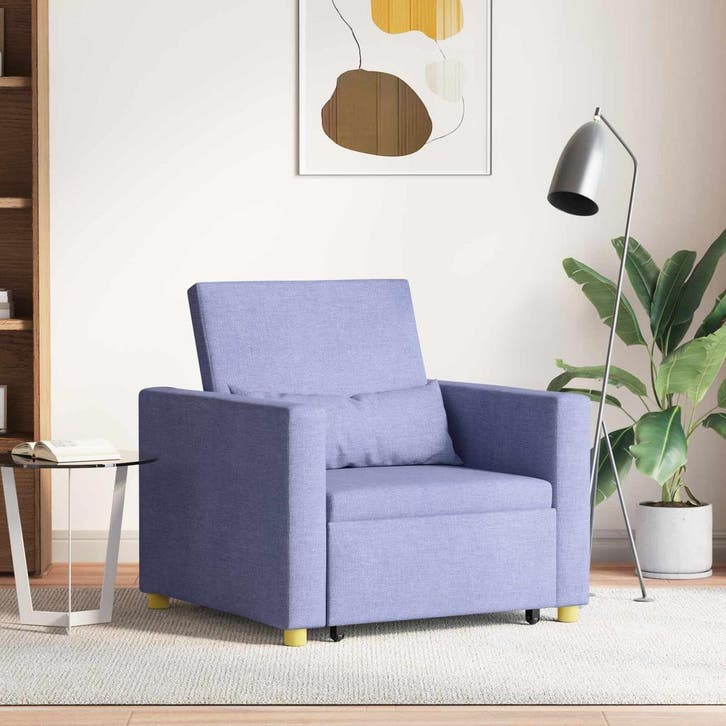 vidaXL Uittrekbare slaapbank eenpersoons Spijkerblauw 90 x, Huis en Inrichting, Fauteuils, Nieuw, Verzenden