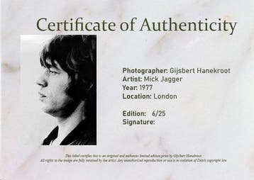 Gijsbert Hanekroot - Mick Jagger, London, 1977