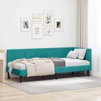 vidaXL Hoek Bed Frame met hoofdeinde Turquoise 80 cm x 200, Verzenden