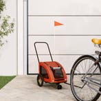 vidaXL Hondenfietstrailer oxford stof en ijzer oranje en, Verzenden