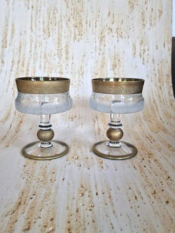 Verre à champagne - Verre, Cristal, Plaqué or