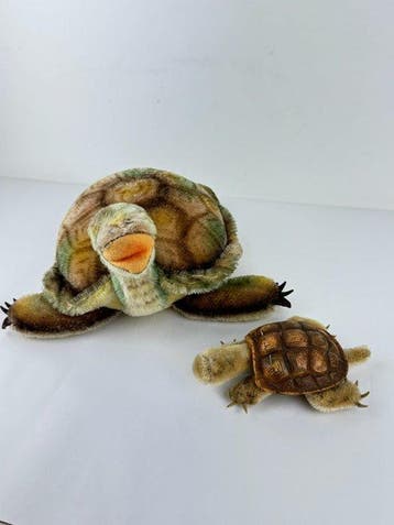 Steiff - Jouet Lot of 2 x Vintage Steiff Turtle Toys, Antiek en Kunst