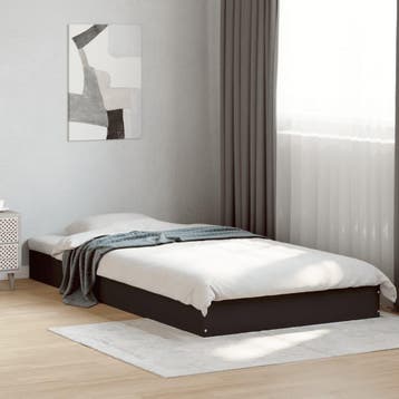 vidaXL Bedframe bewerkt hout zwart 100x200 cm, Verzenden