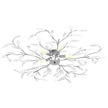 vidaXL Plafondlamp met acryl kristallen bladarmen voor 5xE14, Huis en Inrichting, Verzenden, Nieuw