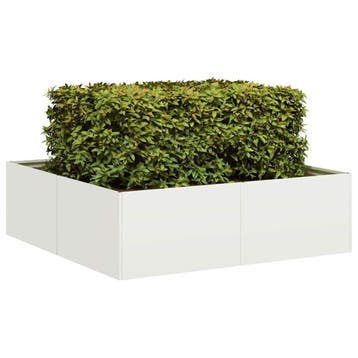 vidaXL Plantenbak 100x100x30 cm staal wit, Verzenden