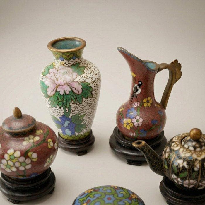 Vase - Bronze - Chine - 15 (mini) bocaux chinois (Sans prix, Antiquités & Art, Antiquités | Autres Antiquités