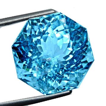 Blauw Aquamarijn - 14.24 ct - Gemological Institute of, Handtassen en Accessoires, Edelstenen, Nieuw