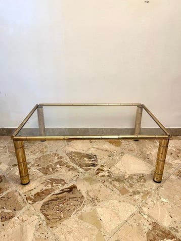 Service à café - Verre, Métal - Table basse en verre