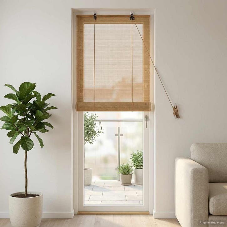 vidaXL Rolgordijn Bruin 40 x 220 cm Bamboe, Huis en Inrichting, Stoffering | Gordijnen en Lamellen, Nieuw, Verzenden
