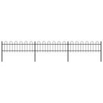 vidaXL Tuinhek met ringtop staal 537x60 cm zwart, Verzenden, Nieuw