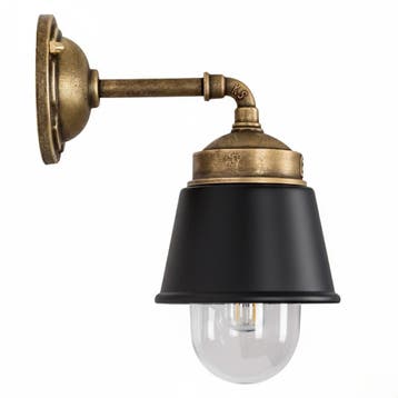 Stal- & Boerderijlampen Kostas Brass 90 Muurlamp Brons/Zwart, Verzenden