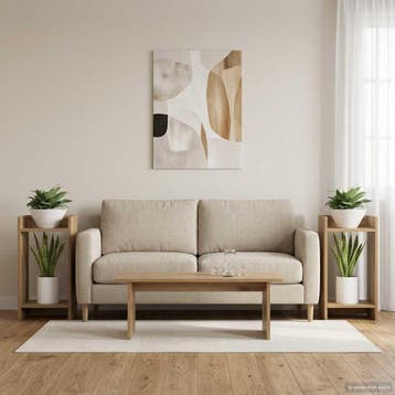 vidaXL Plantenstand 2 st Artisanaal eiken 30 x 30 x 60 cm, Verzenden