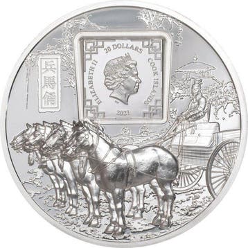 Cookeilanden. 20 Dollars 2021 Terracotta Warriors 3 Oz Ultra