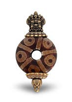 Incrustation en laiton tibétain *Dhanada* Dzi - 10 yeux -